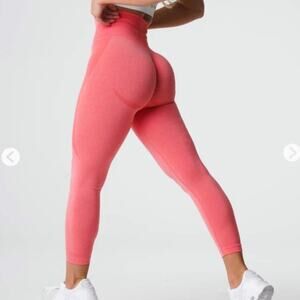 Nvgtn coral red Contour Seamless Leggings medium compression ankle gym